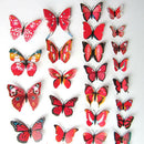 12pcs PVC Butterfly Wall Stickers Wedding Party Butterflies Decoration Red A