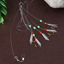 5pcs Transparent Fish Skin Barbed Sabiki Fishhooks Lure Fishing  Jig Hooks