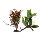 2Pcs Aquarium Reptile Turtle Frogs Rainforest Habitat Kit Artificial Plants