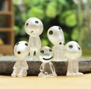 Studio Ghibli 5 Figures Princess Mononoke Forest Spirit Elf Kodama Glow In Dark~