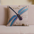 Dragonfly Print Cotton Decor Sofa Throw Linen Cushion Home Pillow Cover Intrigui