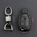 1 Set For Mercedes-Benz Carbon Fiber Smart Car Key Case Cover Fob Holder