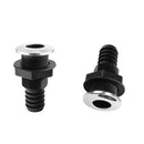 2x Black Thru-Hull Marine Fitting Nylon for  3/4 in Barb Hose Fitting Boats