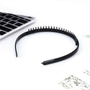 1pc Unisex Plastic Headband with Non-Slip Teeth Comb Black DIY Hair Styling Hoop