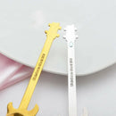 Set of 4 Guitar Shaped Stainless Steel Coffee Spoon Demitasse Spoons Desser V5C6