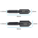2pcs 7 Flute Countersink Drill Bits 1/4 Hex Shank 10mm 13mm Wood Chamfer