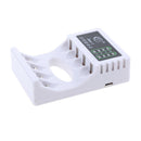 4 Slot Battery Fast Chargers For AA AAA Rechargeable NIMH NiCd Battery White