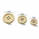 50x Mixed Wooden Buttons Natural Color Round 4-Holes Sewing DI L7L3 Scrapbo P9Z0