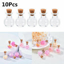 10x Small Bottle Tiny Clear Empty Wishing Glass  Vial With Cork Stopper H=3cm