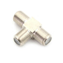 Thread F Socket T Splitter Adaptor Cable TV Aerial Freeview Virgin MediaSilve Hn