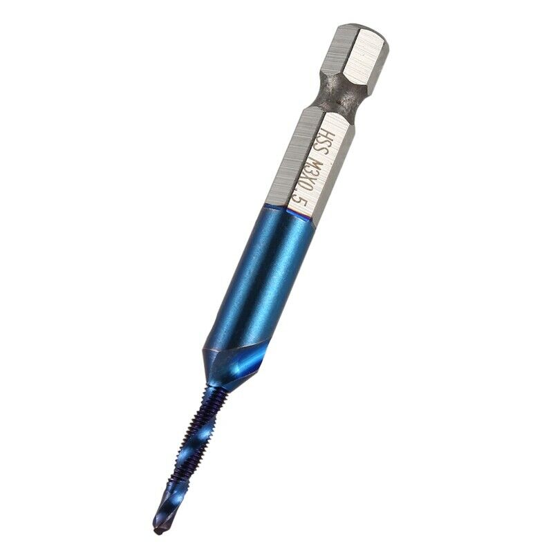 6Pcs 1/4 Hex Shank Hss Metric Thread Tap Hss Drill Bits Spiral Tap Hand Scr J4D7