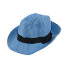 Unisex Fashion Summer Beach Panama Sun Hat Cuban Style Cap Blue