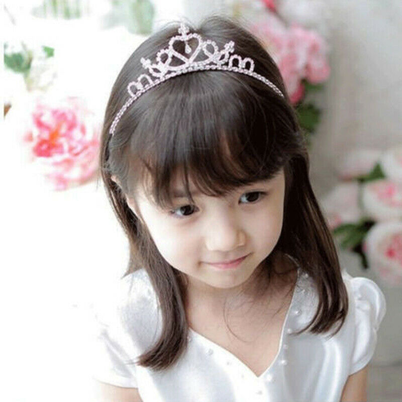Rhinestone Crystal Tiara Hair Band Kid Girl Bridal Princess Prom Crown