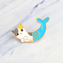 Enamel Mermaid Cat Brooch Pins Shirt Collar Pin Breastpin Women Jewelry Gift M&E