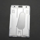 1x Vertical Hard Plastic Badge Holder Double Card ID Multi Transparent 10x6 E7E1