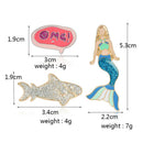 3x/Set Enamel Cartoon Mermaid Collar Brooch LJins Badge Corsage Brooch LJ JCA+