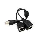 2pcs Cat 5 LAN Etherner RJ45 Male to Dual Female Splitter Extension cable