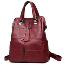 Women'S Backpack Washable Stitching Fashion Backpack Korean Tassel Shoulder