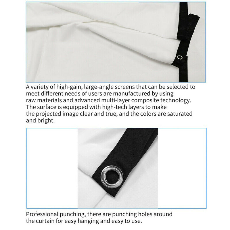 2pcs Foldable 16:9 Projection Screen Home Theater Movie