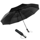 Travel Umbrella Large Umbrella Windproof Waterproof,Compact Folding Black U D3U6