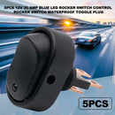 5PCS Blue LED Light 12V 30Amp Car Boat Rocker Toggle Switch Control Rocker Set