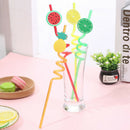 4pcs Reusable PVC Drinking Straws Cute Fruit Straws Hawaii Party Table DecME