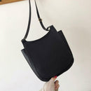 Solid Color Shoulder Handbags Leather Women Big Flap Crossbody Bags (Black)