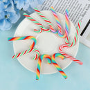 10PCS Rainbow Stripe Fimo Clay Christmas Cane Candy Party Embellishments De ME