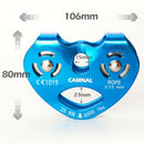 Camnal Outdoor Double Shaft Double Pulley Block Climbing Crossing Cable Cab