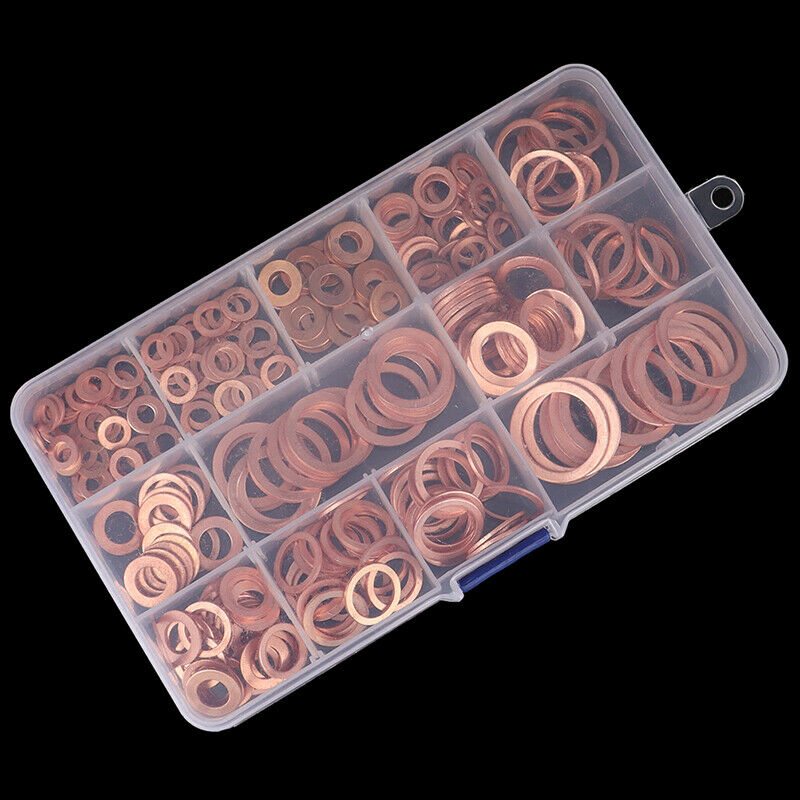280pcs Copper Rings Oil seal ring gasket  Sealing Ring Assortment Set box%PJ Kw