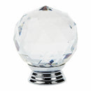 Pack of 5 40mm Crystal Glass Cabinet Knob Drawer Pull Handle Kitchen Door W O3X7