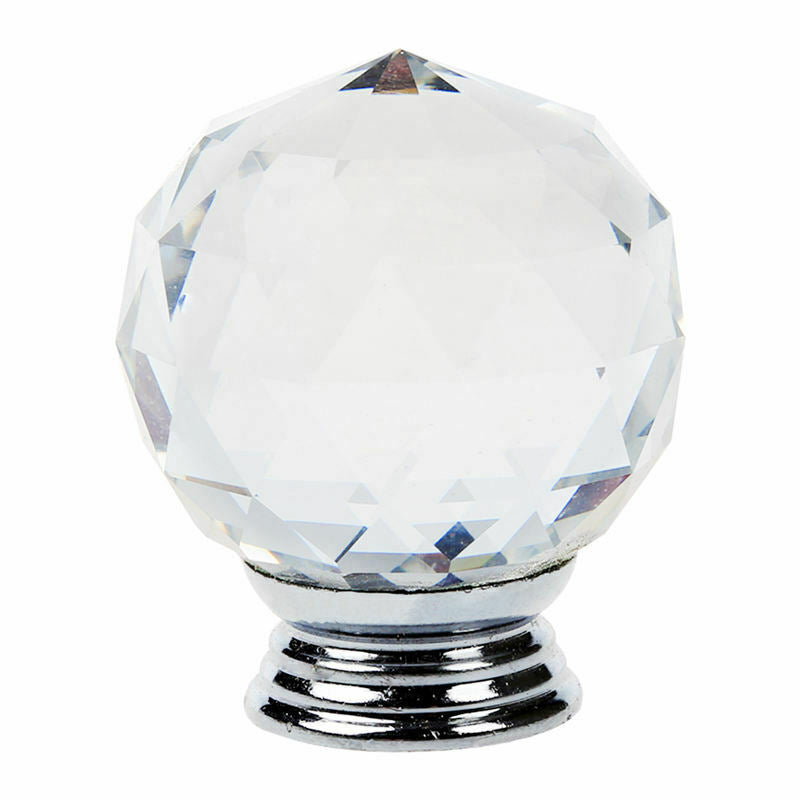 Pack of 5 40mm Crystal Glass Cabinet Knob Drawer Pull Handle Kitchen Door W O3X7