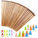 62 Pieces Knitting Needles Set with 18 Sizes Bamboo Knitting Needles and Kn S2J4