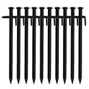 10 Pcs Heavy Duty Black Steel Metal Tent Nail Camping Stakes Pegs Ground Na U4E6