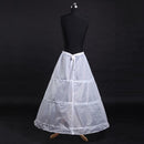 3Hoop ALinehite Long Dressedding Gown Crinoline Petticoat Underskirt Slips: K5B6