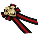 3pcs Striped Fabric Brooch Pin Necktie Pre-tied for Lady Women Shirt Decor