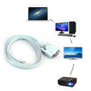 DB9 Serial RS232 Port to RJ45 Cat5 Ethernet LAN Rollover Console 9-Pin HOT