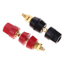 2x Banana Plugs Couple Amplifier Jack Audio Speaker Adapter Terminals Connector