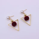 Women's hollow geometric earrings (Red)