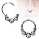 Crystal Stainless Steel Nose Hoop Rings Studs Women Cartilage Piercings TO