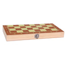 Folding Wood Chess Set Travel Handcrafted Board Backgammon 34x34cm
