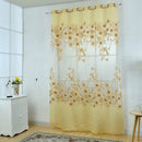 Floral Window Curtains Panel Net Drape Balcony Office Home Decoration Yellow