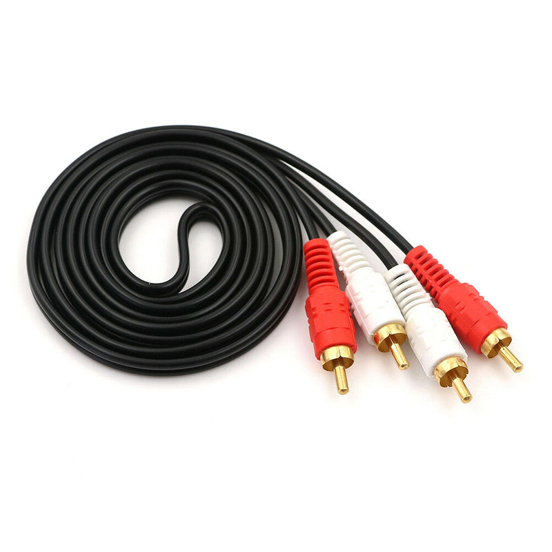 Dual RCA 2RCA Phono Plug Male to Male Audio Cable Lead Connector 1.5M  JR