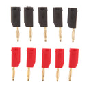 2mm Banana Unshrouded Stackable Plug Red Connector Insulated Black/Red 10PCS