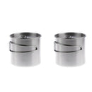 2pcs Stainless Steel Camping Cup Pot Bowl for Camping, Backpacking and Outdoors