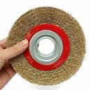 1Pcs 8 Inch 200mm Steel Flat Wire Wheel Brush with 10pcs Adaptor Rings For  D1F6