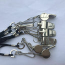 1X Metal Referee Whistle Black Lanyard Emergency Tool Soccer_Sports Footbal G9H9