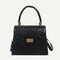 Lattice Pattern PU Women Shoulder Bags Elegant Crossbody Handbags (Black)