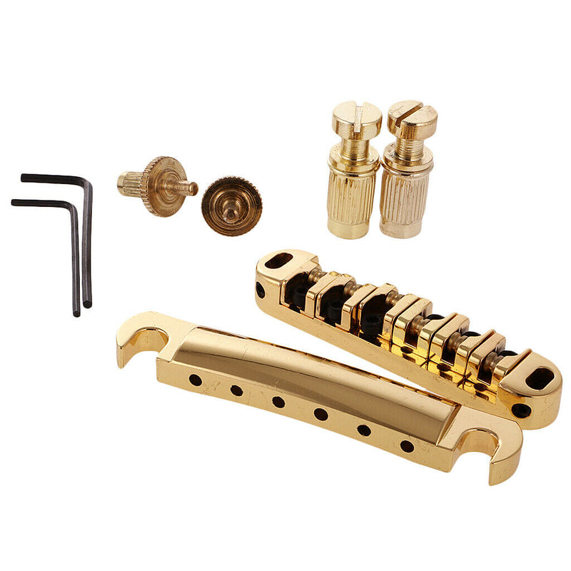 1 Set Roller Saddle Bridge +6 Strings Slotted Nut for LP Electric Guitar