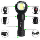 Skywolfeye LED Flashlight T6 COB 360 Degree Rotation Torch with Battery